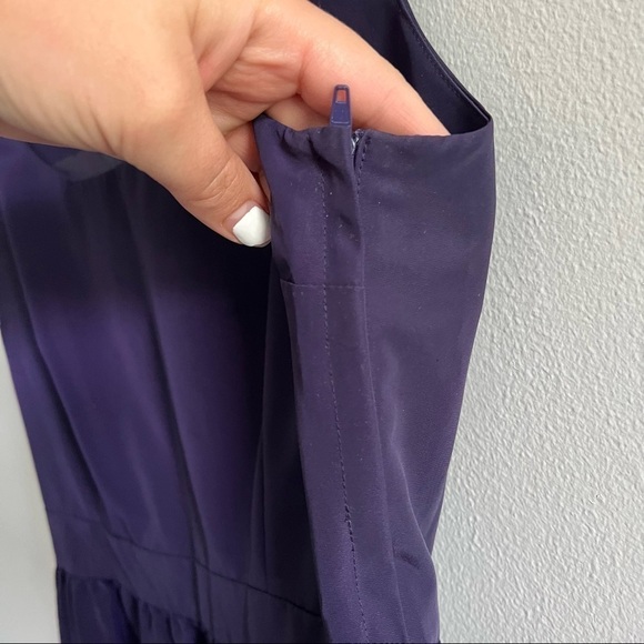 Vintage H&M Scoop Neck Purple Sleeveless A Line Cocktail Mini Dress Size 6 - Picture 6 of 6